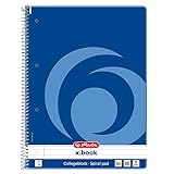 Herlitz 10834125 Collegeblock A4, 80 Blatt liniert mit Rand links, 70 g/m², 5 Stück