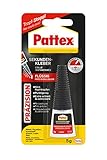 Pattex Sekundenkleber Präzision, Superkleber für punktgenaues Kleben ohne Nachtropfen, schnelltrocknender, spülmaschinenfester Flüssigkleber, 1x 5 g Flasche, 2444757