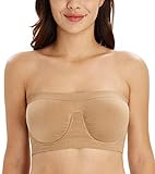 DotVol Damen Nahtlose Bügel Bandeau BH(Beige L)