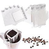 Editbar 100 Stück kaffeefilter Tasse Camping,Tropfkaffee Filterbeutel,Hängendes Kaffeefilterpapier,Tragbarer Einweg-Kaffeefilterbeutel,Geeignet Für Die Meisten Tassen, Reisen, Camping, Zuhause,Büro