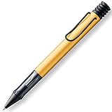 LAMY 1235509 AL-star Kugelschreiber 299 – Kuli aus Aluminium in der Farbe Gold/Schwarz mit ergonomischem Griff und transparentem Griffstück – Mit Großraummine – Strichbreite M