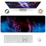 Giecy Gaming Mauspad XXL, Mousepad Groß 800x300mm,Schreibtischunterlage mit Rutschfester Gummibasis,Desk Mat für Tastatur, PC, Laptop (Flamme)