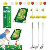 Vllold Kinder Golfspielzeug Set, Golfschläger Einstellbares Golfspielzeug mit Putting-Matte, lustiges Sportspielzeug Golfspiele mit Übungsloch für Jungen & Mädchen