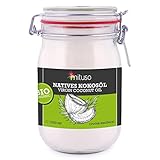 mituso Bio Kokosöl, nativ, 3er Pack (3x 1000ml) im Bügelglas