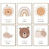 MeinBaby123® Affirmationsbilder | 6er Poster Set DIN A4 | Bilder Kinderzimmer | Deko Bilder | Babyzimmer | Wandposter Premium (Affirmations Poster V2)