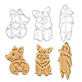 Hund Ausstechfomen Set, 3 Stück Hund Weiß Acryl Ausstecher Keksausstecher, Weihnachten Plastik Plätzchenformen Cookie Cutter Keksform Backformen für Kinder für Kuchen Backen und Fondant