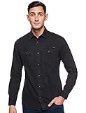 JACK & JONES Herren JJESHERIDAN Shirt L/S NOOS 12138115, Black Denim/Slim, XXL