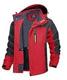 TACVASEN Funktionsjacke Herren Outdoorjacke Atmungsaktiv Freizeitjacke Thermo Übergangsjacke Leicht Winterjacke Wasserdicht Angeljacke Softshell Arbeitsjacke Winddicht Trekkingjacke