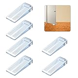 VOSSOT Türstopper 6 Stück, Türkeile Rutschfest Gummi Gummi Türkeil Höhenverstellbar, Fensterstopper für Balkontür, Badezimmer, Kinderzimmer, Terrassentür, Glastür, Türpuffer (Transparente)