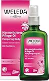 WELEDA Bio Wildrose Körperöl - ätherisches Naturkosmetik Hautpflege Massageöl / Pflegeöl mit Jojobaöl & Mandeöl zur Pflege von trockener Haut mit angenehmen Rose & Ylang Ylang Duft (vegan, 100ml)