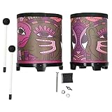 Bongos Small Beginners Bongo Drums Indian Style Printed Bongos (16 cm 13,5 cm)