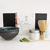 Hergestellt in Japan – Matcha-Tee-Set mit 5 Stück – Bio-Matcha-Set [türkisblau] japanischer Tee KIMIKURA