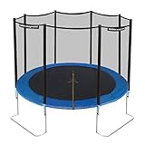 Ultrasport Gartentrampolin Jumper, Ø 366 cm, inkl. Sprungtuch, Federn, Sicherheitsnetz, gepolstertem Netzpfosten und Kantenschutz, wetterfest, bis 150 kg belastbar, Blau