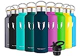 Super Sparrow Trinkflasche Edelstahl -1000ml- Auslaufsicher Thermoskanne, BPA-Frei Wasserflasche - Kohlensäure Thermosflasche für Kinder, Sprudel, Sport, Uni, Schule, Fitness, Outdoor, Camping