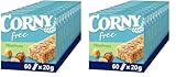 Müsliriegel Corny free Haselnuss, ohne Zuckerzusatz, 71 kcal pro Riegel, 60x20g (Packung mit 2)