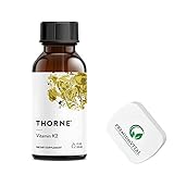 PremiumVital, Thorne Research, Vitamin K2 Tropfen, MK-4, Vegan, 30ml, mit praktischer Pillendose, Laborgeprüft, Sojafrei, Glutenfrei, Ohne Gentechnik