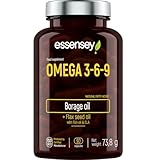 ESSENSEY - Omega 3-6-9 I 500mg pro Tagesdosis I 90 Kapseln I Vitamin E I GLA, ALA, EPA und FHA I 45 Tagesdosen I Leicht zu schlucken I Laborgeprüft