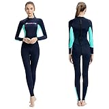 Dive Skins Ganzkörper-Badeanzug, Neoprenanzug, Tauchanzug, Rashguard, Tauchanzug für Damen, Herren, Erwachsene, langärmelig, Bademode, einteilig, UV-Schutz, schnell trocknend, Sonnenanzug zum Surfen,