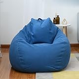 Odot Bonbonfarbe Sitzsack, Modern Sitzsack Bezug, Sitzsack Bezug Ohne Füllung, Komfortabler Abnehmbarer Bean Bag, Outdoor Sitzsack für Indoor Outdoor Living Room Decor (Marineblau,90x110cm)