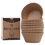 Bake Choice Standard Muffinförmchen Papier 200 Stück zum Backen,Antihaft,Natürliche,Lebensmittelechte Cupcake-Förmchen,Fettdichte Pergament-pralinenförmchen Papier Backen,für Geburtstagsparty