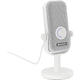 ENDORFY Solum Voice S Onyx White, Gaming Mikrofon PC, Podcast mikrofon, Streaming mikrofon, RGB-Beleuchtung, USB mikrofon Plug & Play, Tap-to-Mute-Button, GAIN-Regler, Nierencharakteristik, EY1B015