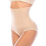 SURE YOU LIKE Damen Figurenformend Miederpants Bauchkontrolle Miederhose Hohe Taille Shapewear Bauch-Weg-Effekt Formt Sofort Elastisch Body Shaper Höschen Nahtlose Unterwäsche (Beige, 40-44)