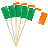 50 Stück * Flaggenpicker + Zahnstocher * für Party und Länderparty | Flag Picks Deko Dekoration Partydeko Fahne Flaggen Länder (Irland)