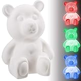 alles-meine.de GmbH LED Nachtlicht - Teddy Bär - Farbwechsel - Batterie betrieben - Schlummerlicht / magisches Licht - zum Drücken - Baby / SCHNURLOS & Kabellos - mit Schalter - ..