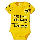 Borussia Dortmund Unisex Baby Bvb-babybody '100% Bvb' Babybody, Gelb, 74/80 EU