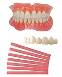 Denture Do it Yourself Vollständiges Set mit künstlichen Zähnen oben und unten, zur Verbesserung des Lächelns, DIY-Set, einfach und bequem, falsche Zähne, Reparatur fehlender Zähne, schützt Ihre