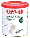 Gazi Schafkäse in Salzlake - 2x 400gramm - Schafskäse Schaf Käse Koyun peyniri in Metalldose 50% Fett i.Tr. aus 100% Schafmilch mikrobielles Lab vegetarisch glutenfrei zu Börek zu Salat