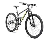 BIKESTAR Fully Aluminium Mountainbike Shimano 21 Gang Schaltung, Scheibenbremse 27.5 Zoll Reifen | 16.5 Zoll Rahmen Alu MTB Vollgefedert | Schwarz