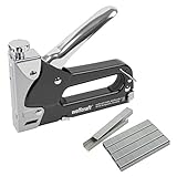 wolfcraft Tacocraft 7 Handtacker Set 7089000 / Leistungsstarker Werkzeugtacker mit regulierbarer Schusskraft inkl. 1000 8 mm Klammern/Ideal für anspruchsvolle Arbeiten und Renovierungen