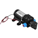 UrbanFlyingFox 12V DC 100W 8L/Min Wasserpumpe 160Psi Hochdruckmembran Selbstansaugende Wasserpumpe Kompatibel mit Wash