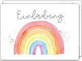 Gentle North 15 x Einladungskarten Kindergeburtstag (A6) - Regenbogen Partyeinladungen zum Kinder Geburtstag für Jungen, Mädchen, Jugendliche & Teenager - Einladungen zur Geburtstagsfeier