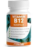 Vitamin B12 Komplex - 365 Tabletten - 500 µg Vit B12 hochdosiert mit Methylcobalamin, Adenosylcobalamin & Hydroxocobalamin B12 im Verhältnis von 4:1:1 - ohne unerwünschte Zusätze - 100% vegan