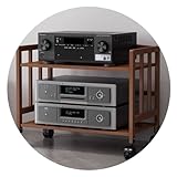 Bambus HiFi Rack für Streaming-Geräte, AV-Regal für Audio-Video-Komponenten, Braun (2 Etagen, 60 x 38 x 53 cm)