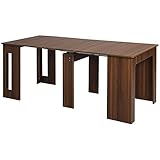 HOMCOM Esstisch Klapptisch ausziehbarer Küchentisch Esszimmertisch Holztisch für Wohnzimmer Esszimmer Platzsparend Modernes Design Spanplatte Braun 60-180 x 85 x 75cm