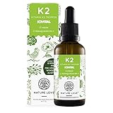 NATURE LOVE® Vitamin K2 MK7-200µg - 1700 Tropfen (50ml) - Höchster All-Trans Gehalt 99,7+% - Hochwertig: K2VITAL® von Kappa - gelöst in MCT Kokos-Öl - Hochdosiert, vegan & in Deutschland produziert