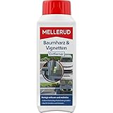 MELLERUD Baumharz und Vignetten Entferner – Wirkungsvolles Reinigungsmittel zum Entfernen von Aufklebern, Baumharz und Teerspritzern – 1 x 0,25 l