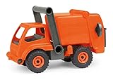 Lena 04216 - EcoActives Müllwagen mit Mülltonne, Nutzfahrzeug ca. 30 cm, Robustes Müllfahrzeug, Spielfahrzeug für Kinder ab 2 Jahre, Orange