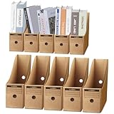 MAJOYLIFE 10 Stück Zeitschriftensammler aus Kraftpapier,Stehsammler Pappe,A4-Zeitschriften-Sammler,Faltbare Dokumentenspeicher Boxen für Haus,Büro,Schule