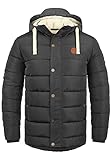 Blend Frederic Herren Winter Jacke Steppjacke Lange Winterjacke gefüttert mit Stehkragen und Abnehmbarer Kapuze und Teddy-Futter, Größe:M, Farbe:Phantom Grey (70010)