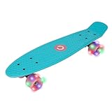 Evo EVO 22' Penny Board mit Licht | Skateboard für Anfänger oder Profis | Skateboard mit leuchtenden Rädern für Kinder und Jugendliche | Mini-Cruiser-Komplettboard | Geeignet für alle ab 3 Jahren