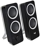 Logitech Z200 Kabelloser PC-Lautsprecher, 2.0 Stereo Sound, 10 Watt Spitzenleistung, 3,5 mm Eingang, Kopfhörerbuchse, Easy-Switch Feature, EU Stecker, PC/TV/Tablet/Handy - Schwarz