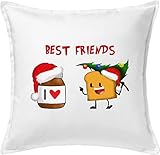 DO&RO DESIGNS Best Friends Christmas Cushion Cover / Kissenbezug (Beige, Cotton)