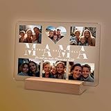 Yuweli® Fotobild Geschenke für Mama personalisierte Nachtlampe mit Foto und Namen als Geschenk für Mutti zum Muttertag Geburtstag