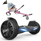 EVERCROSS Hoverboards mit Kart, 8,5' Hover Board Kinder Go Kart mit Bluetooth, APP Steuerung, All Terrain Self Balancing Scooter für Teenager Erwachsene