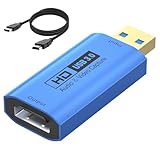 YCBUENO Vedio Capture Card 4K USB 3.0 A Adapter Videospiel Capture für Videobearbeitung, Spiele, Streaming, Online-Unterricht