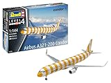 Revell Modellbausatz A321-200 Condor | Modellnachbildung des Airbus A321neo | Cockpitnachbildung, 2 Triebwerksoptionen & detailliertes Fahrwerk | Inkl. Kleber und Pinsel